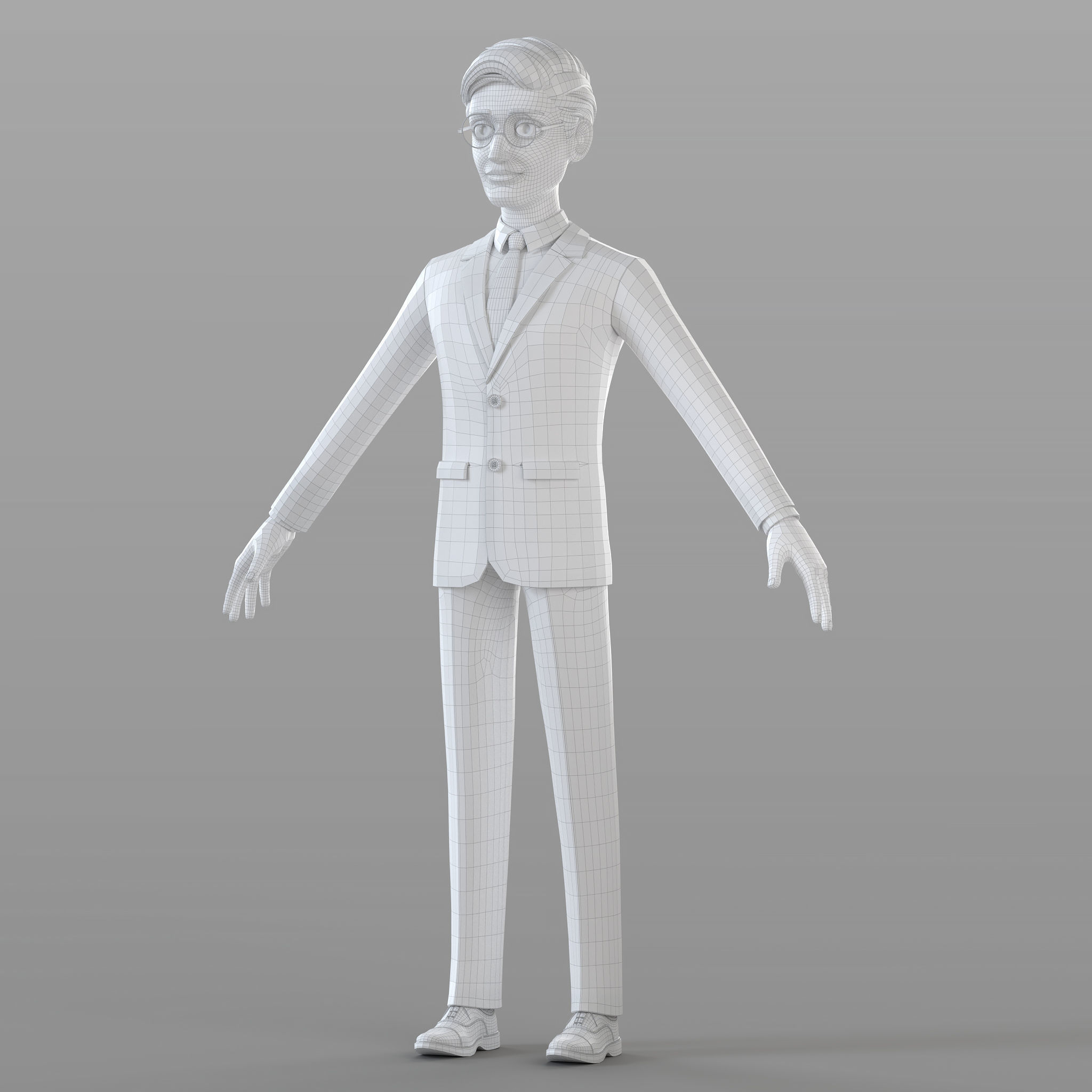Cartoon Businessman 3D model_10