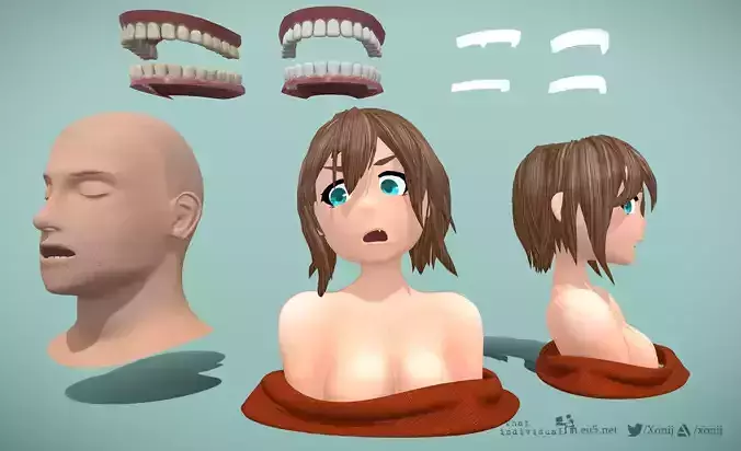 Realistic and Anime teeth - models