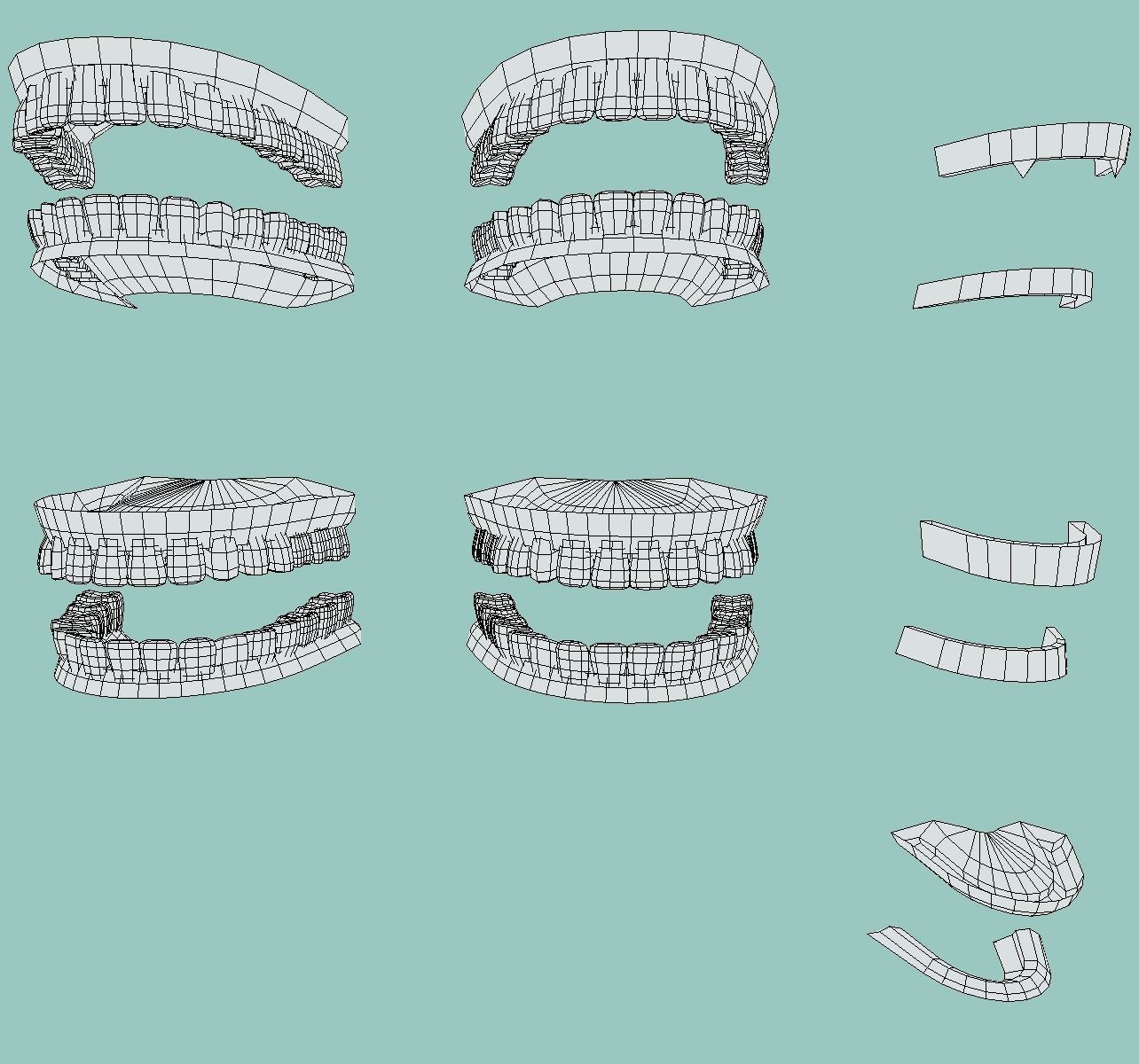 Realistic and Anime teeth - models Low-poly 3D model_2