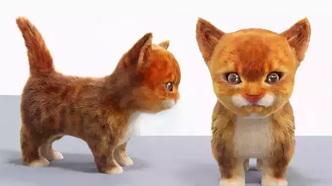 Fur Cute Cat kitten Red No Rig