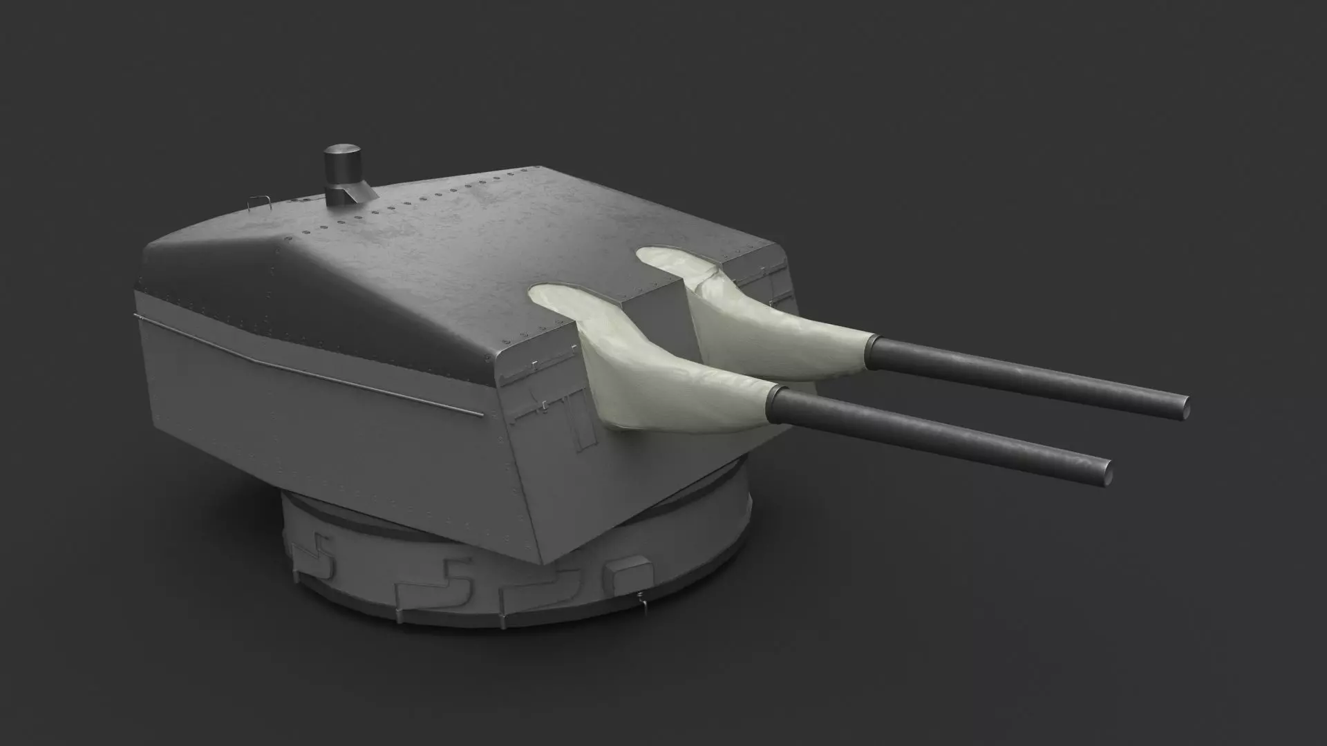 15cm SK C28 naval gun - version 1 Low-poly 3D model_0