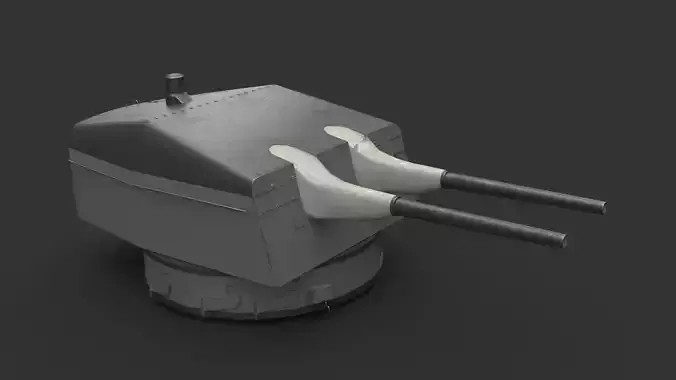 15cm SK C28 naval gun - version 1 Low-poly 3D model