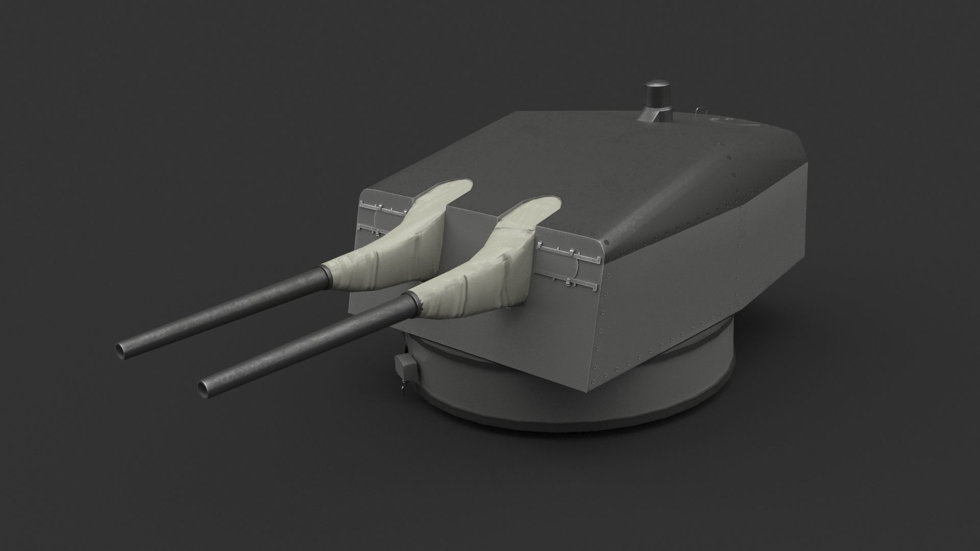 15cm SK C28 naval gun - version 1 Low-poly 3D model_2