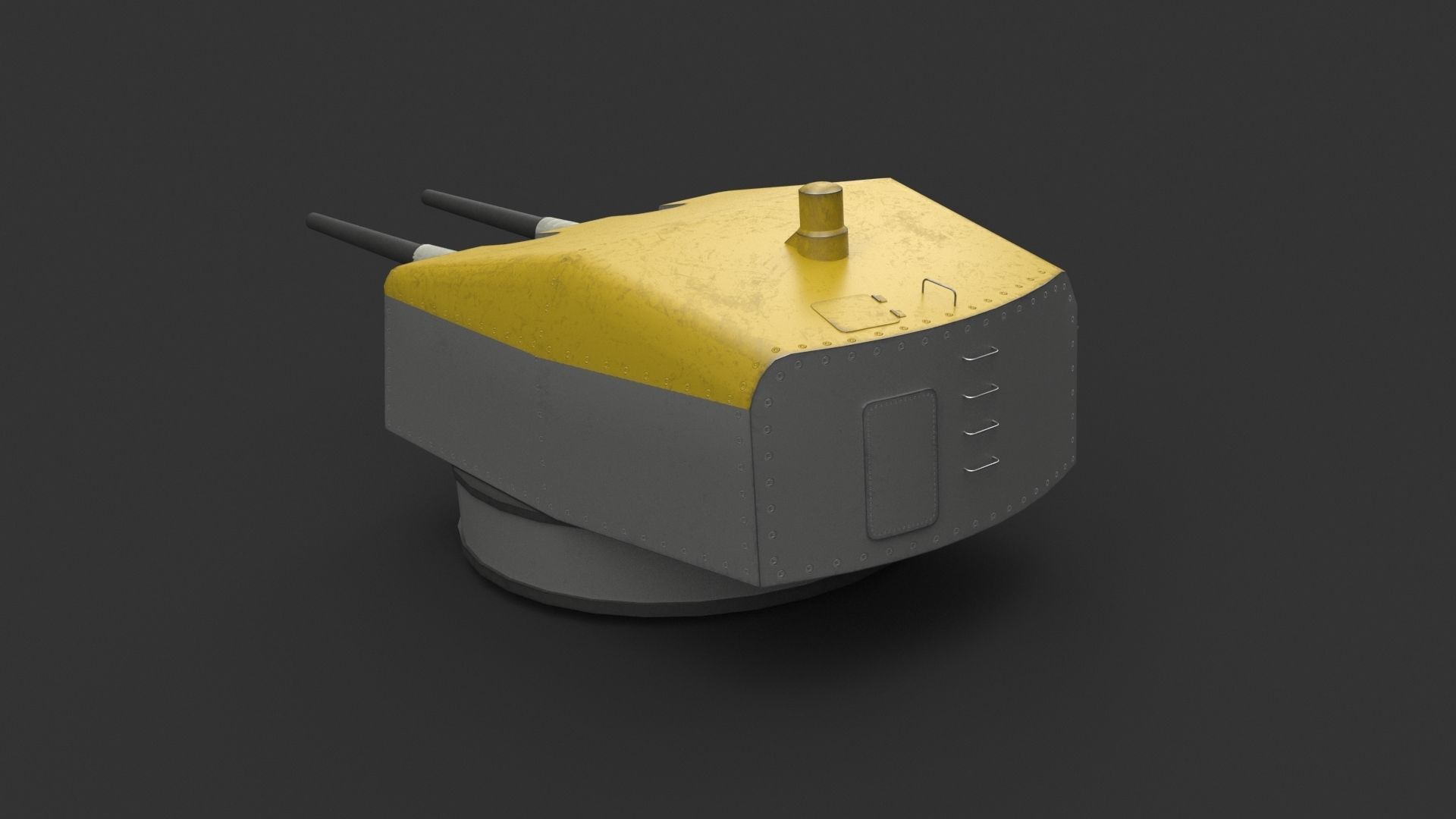 15cm SK C28 naval gun - version 1 Low-poly 3D model_7