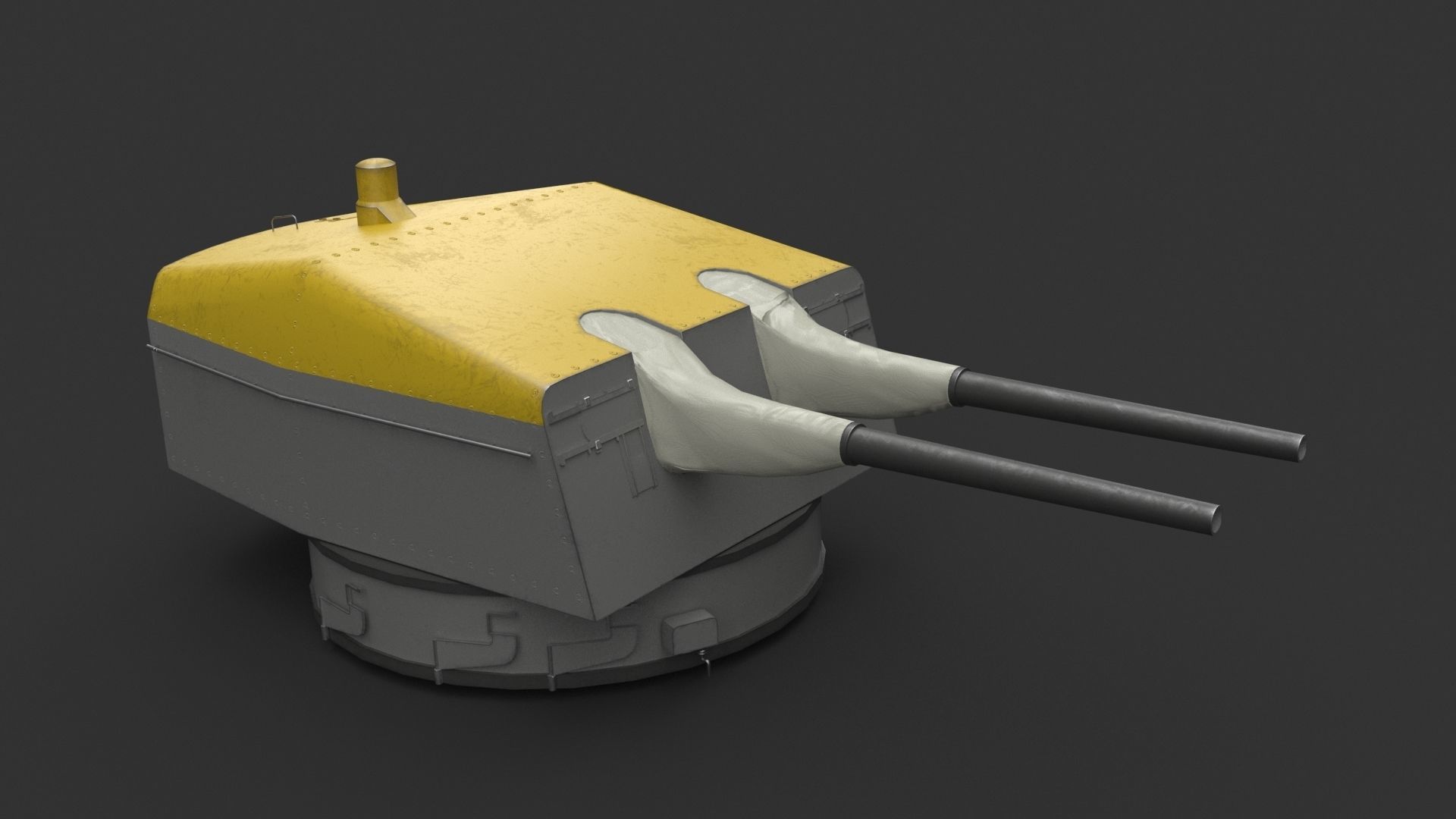 15cm SK C28 naval gun - version 1 Low-poly 3D model_4