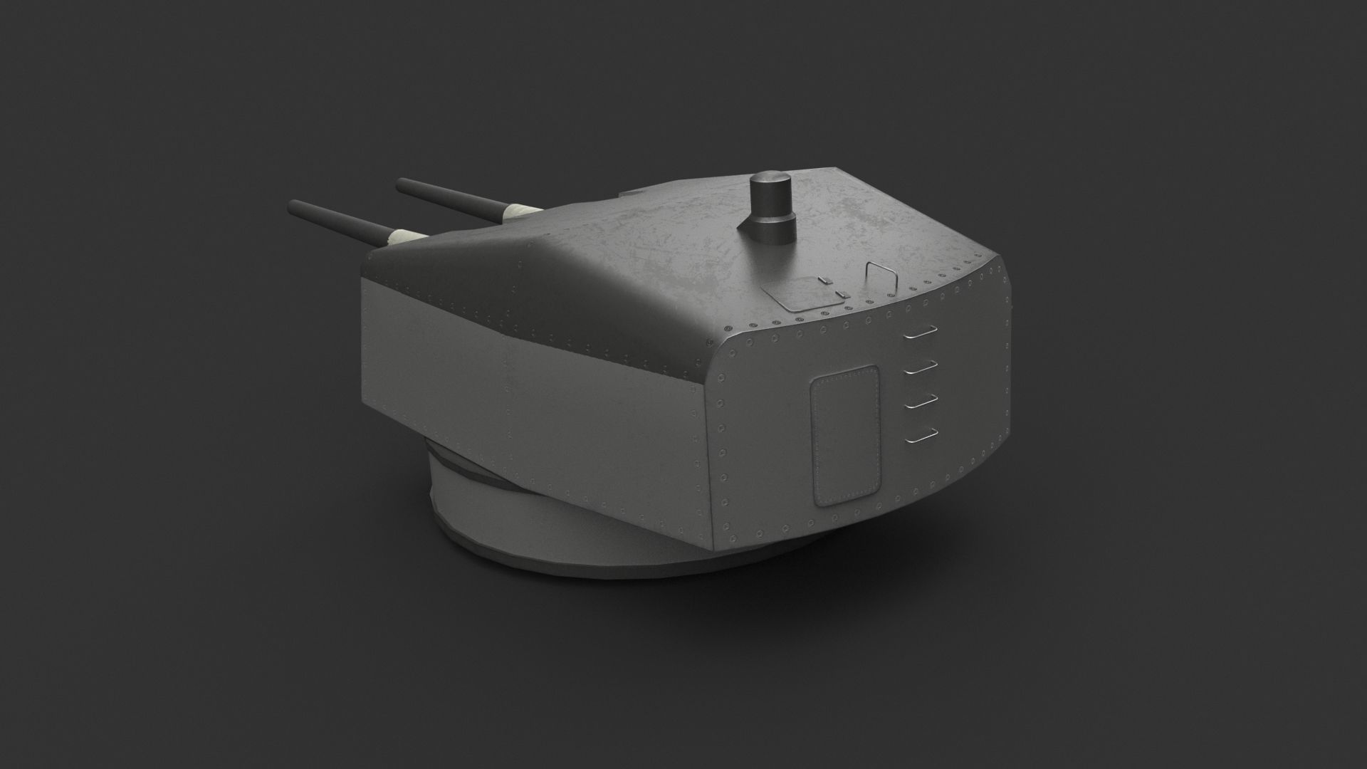 15cm SK C28 naval gun - version 1 Low-poly 3D model_3