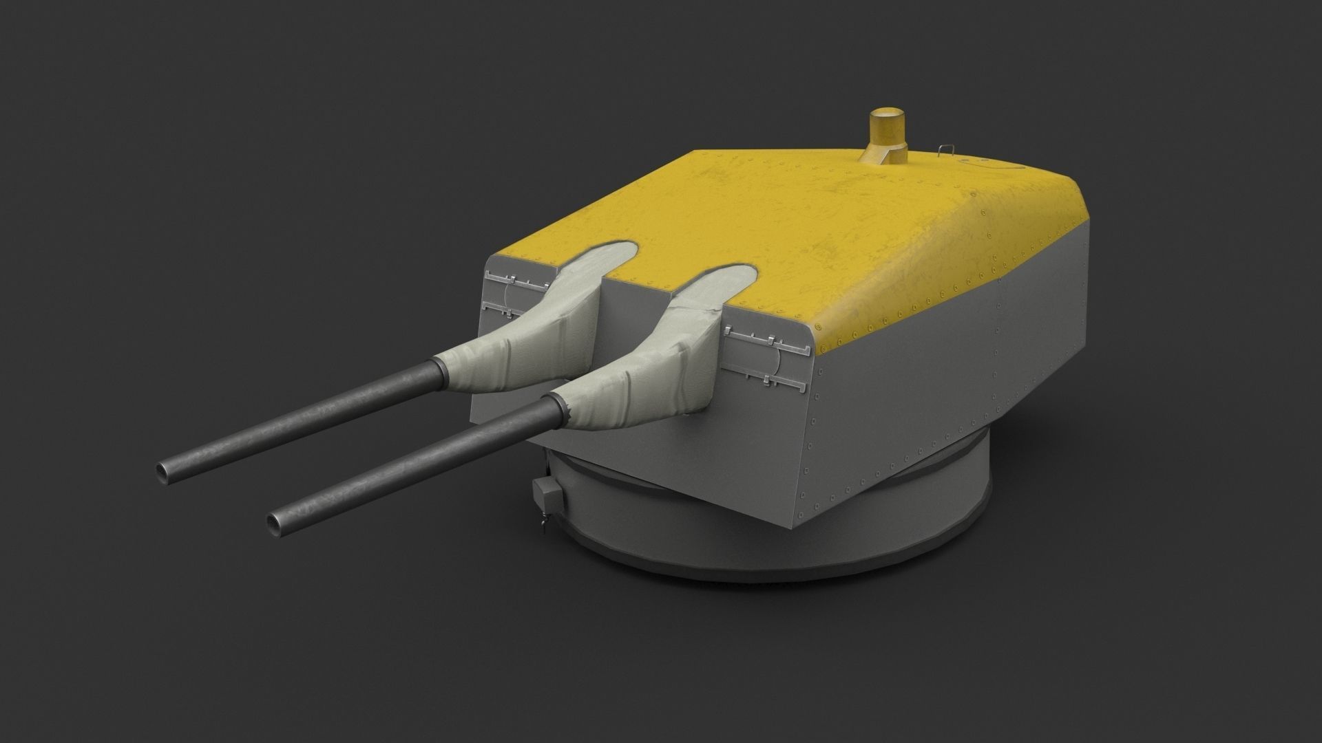 15cm SK C28 naval gun - version 1 Low-poly 3D model_6