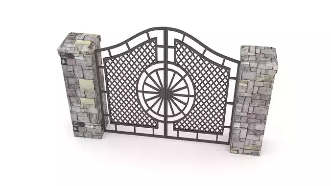 garden gate Low-poly 3D model