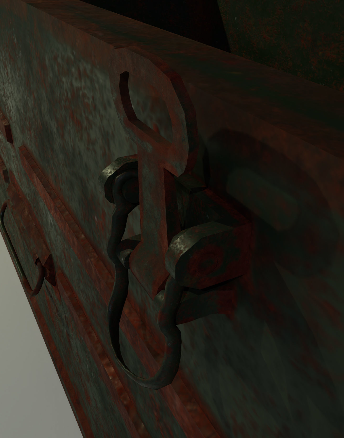 Rusty Military Metal Crate Low-poly Low-poly 3D model_4