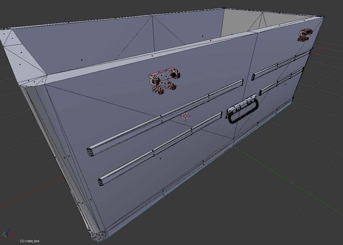 Rusty Military Metal Crate Low-poly Low-poly 3D model_9