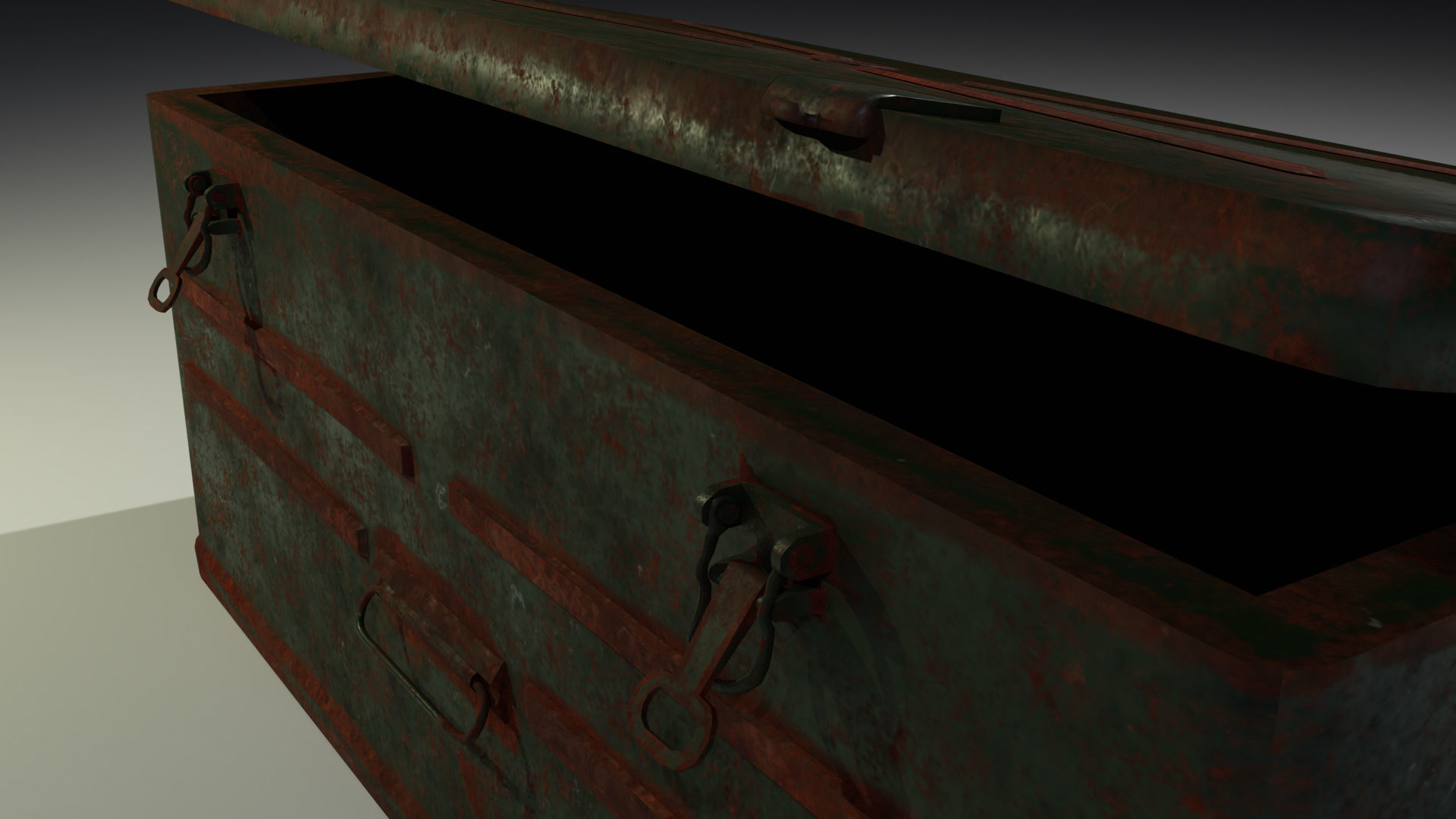 Rusty Military Metal Crate Low-poly Low-poly 3D model_5