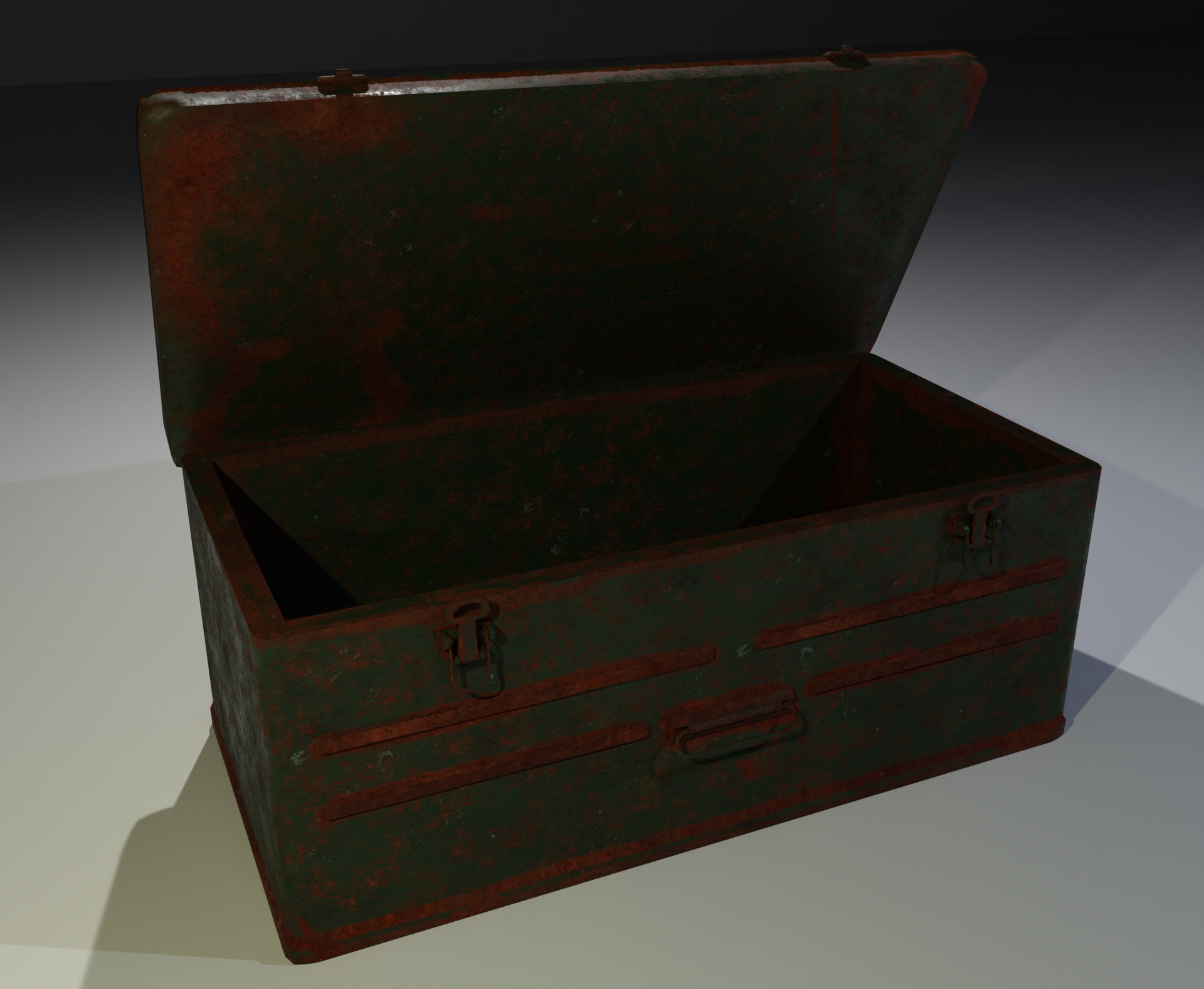 Rusty Military Metal Crate Low-poly Low-poly 3D model_2