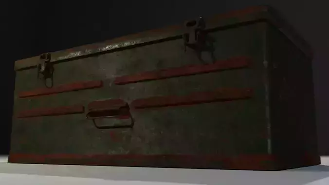 Rusty Military Metal Crate Low-poly Low-poly 3D model