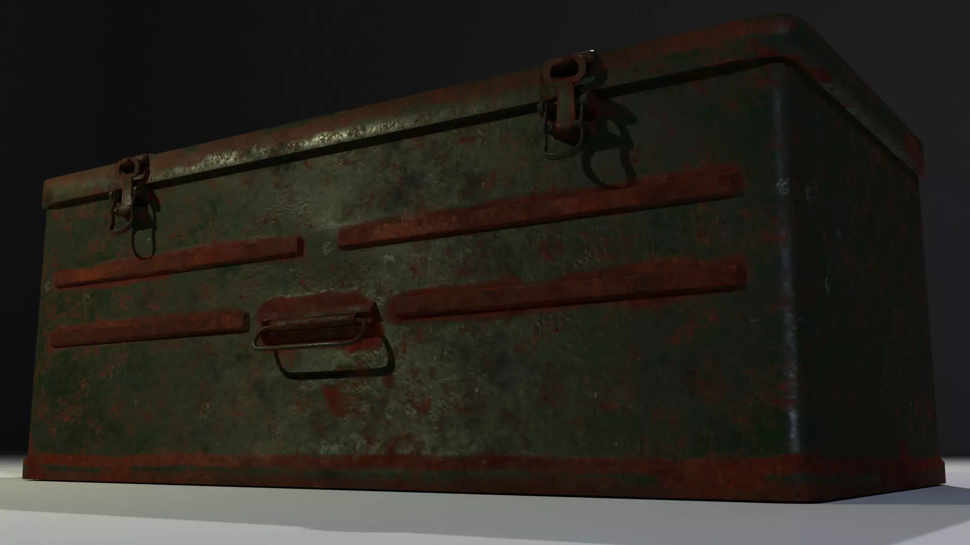 Rusty Military Metal Crate Low-poly Low-poly 3D model_0