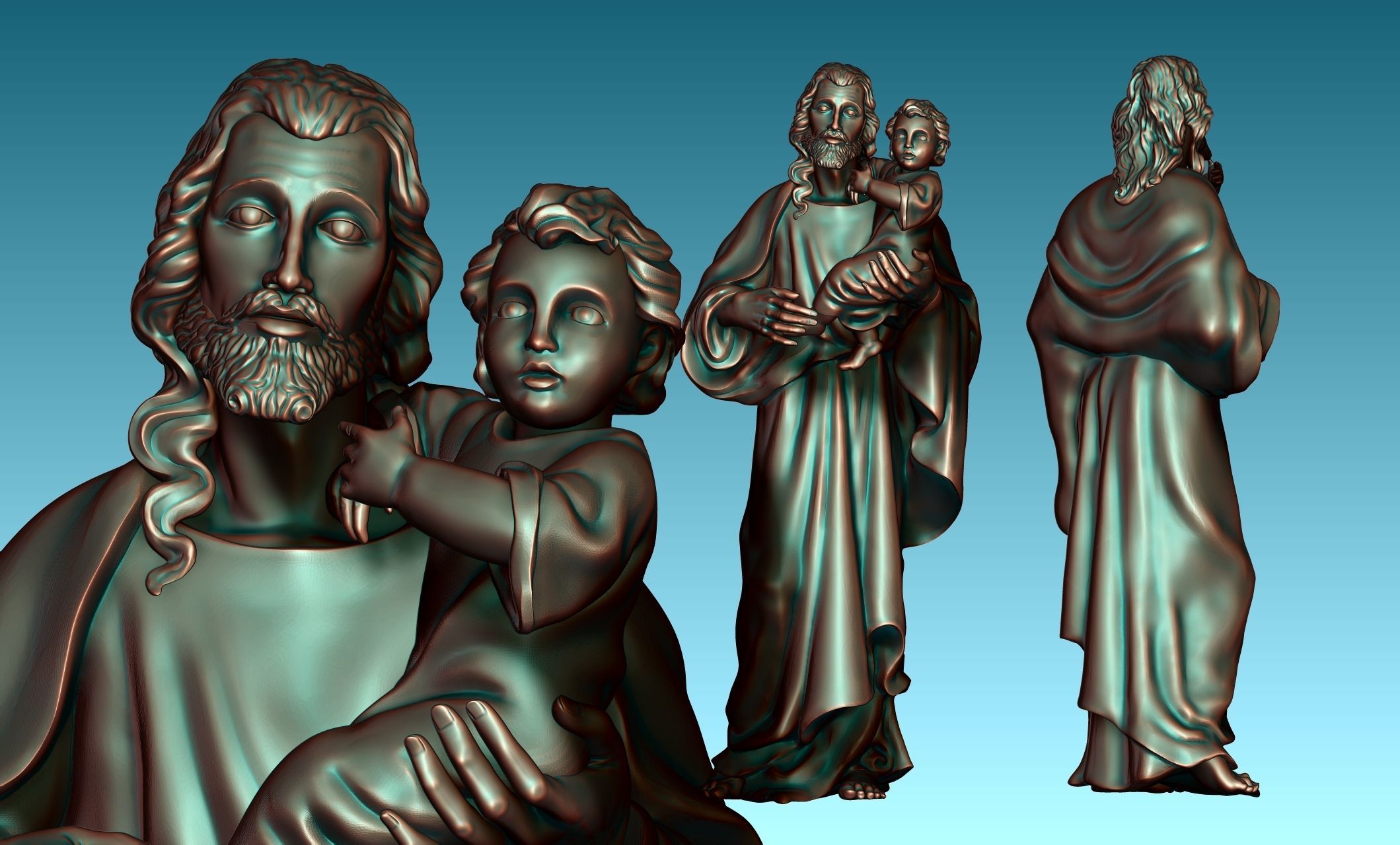 Saint Joseph and Jesus CNC 3D print model_10
