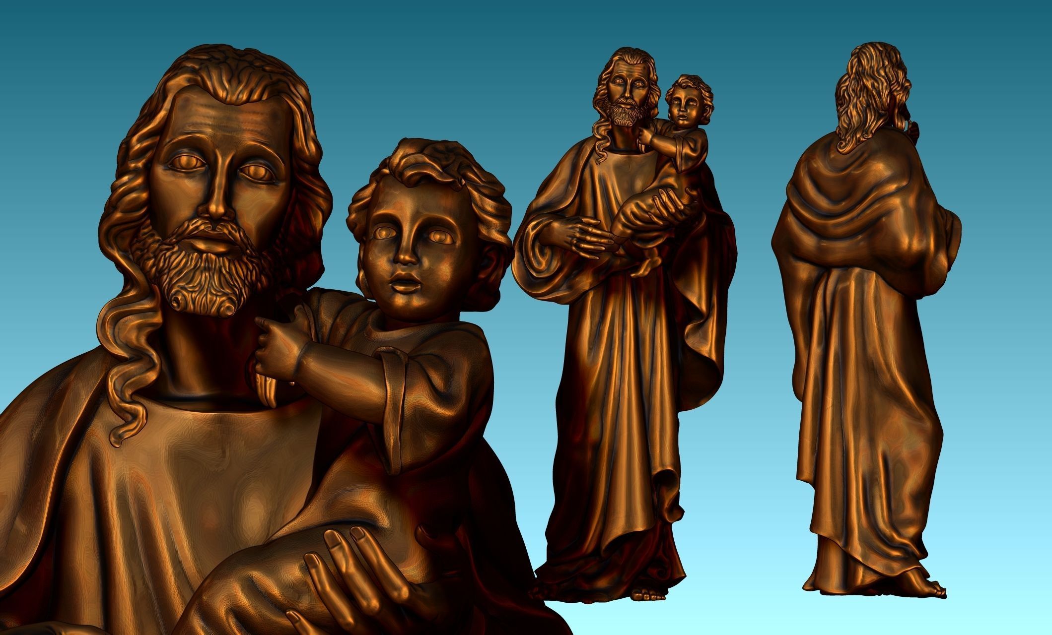 Saint Joseph and Jesus CNC 3D print model_5