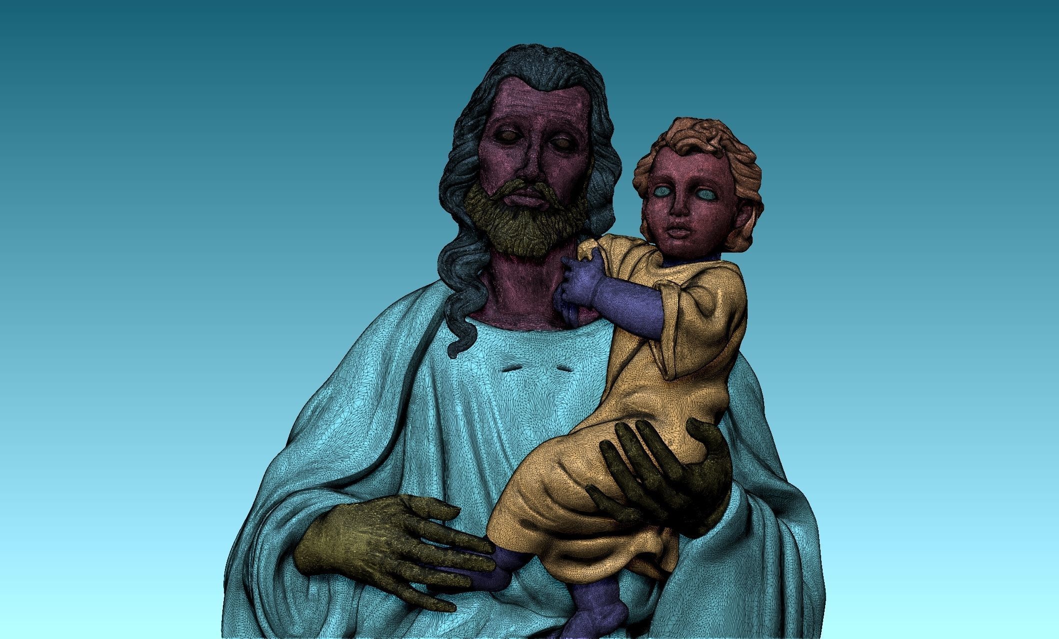 Saint Joseph and Jesus CNC 3D print model_13