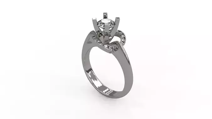 Woman Solitaire Heart Ring 140
