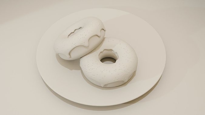 A set of donuts on a plate  3D model 7