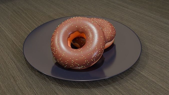 A set of donuts on a plate  3D model 5