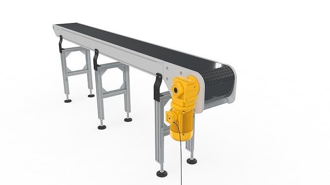 Conveyor Belt for Factory Adjustable and Rigged 3D model