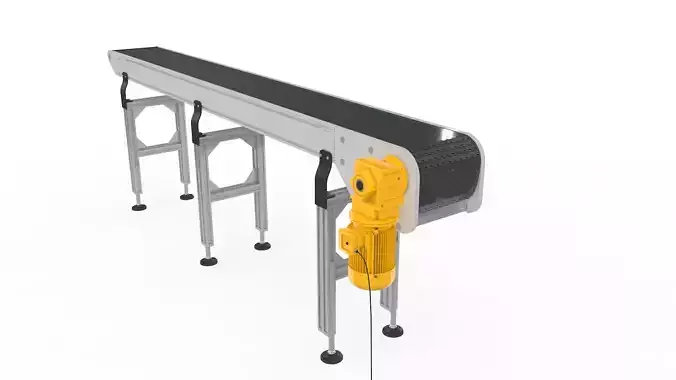 Conveyor Belt for Factory Adjustable and Rigged 3D model
