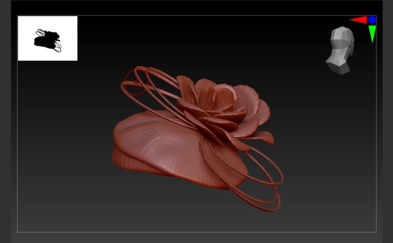 Aristocratic Hat-02 Low-poly 3D model_6