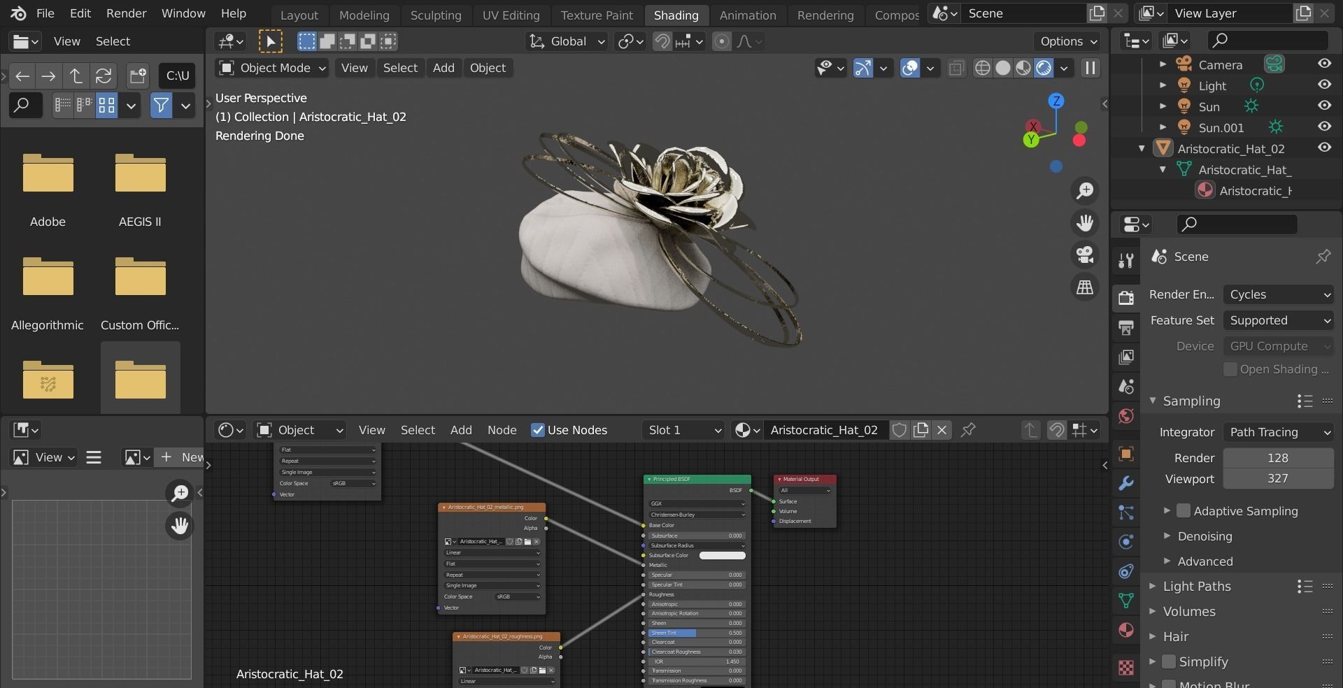 Aristocratic Hat-02 Low-poly 3D model_5