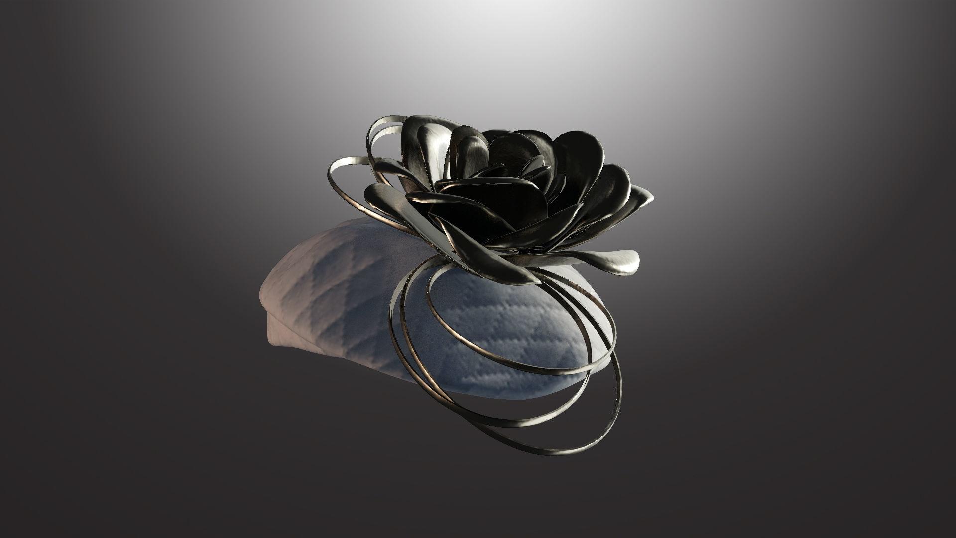 Aristocratic Hat-02 Low-poly 3D model_2