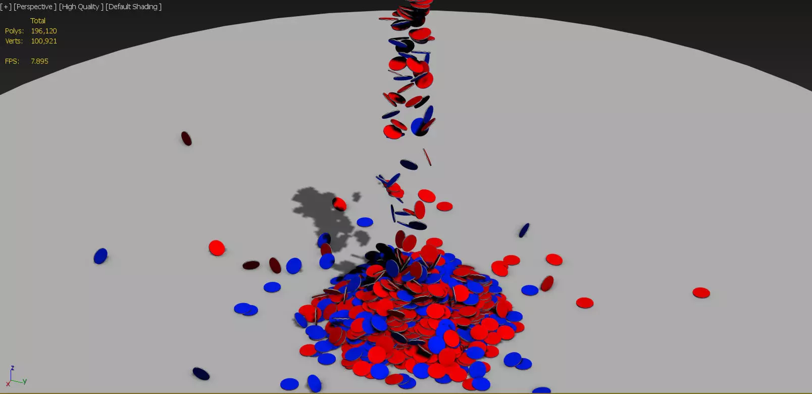 1500 Gold Coins Falling Animation 3D model