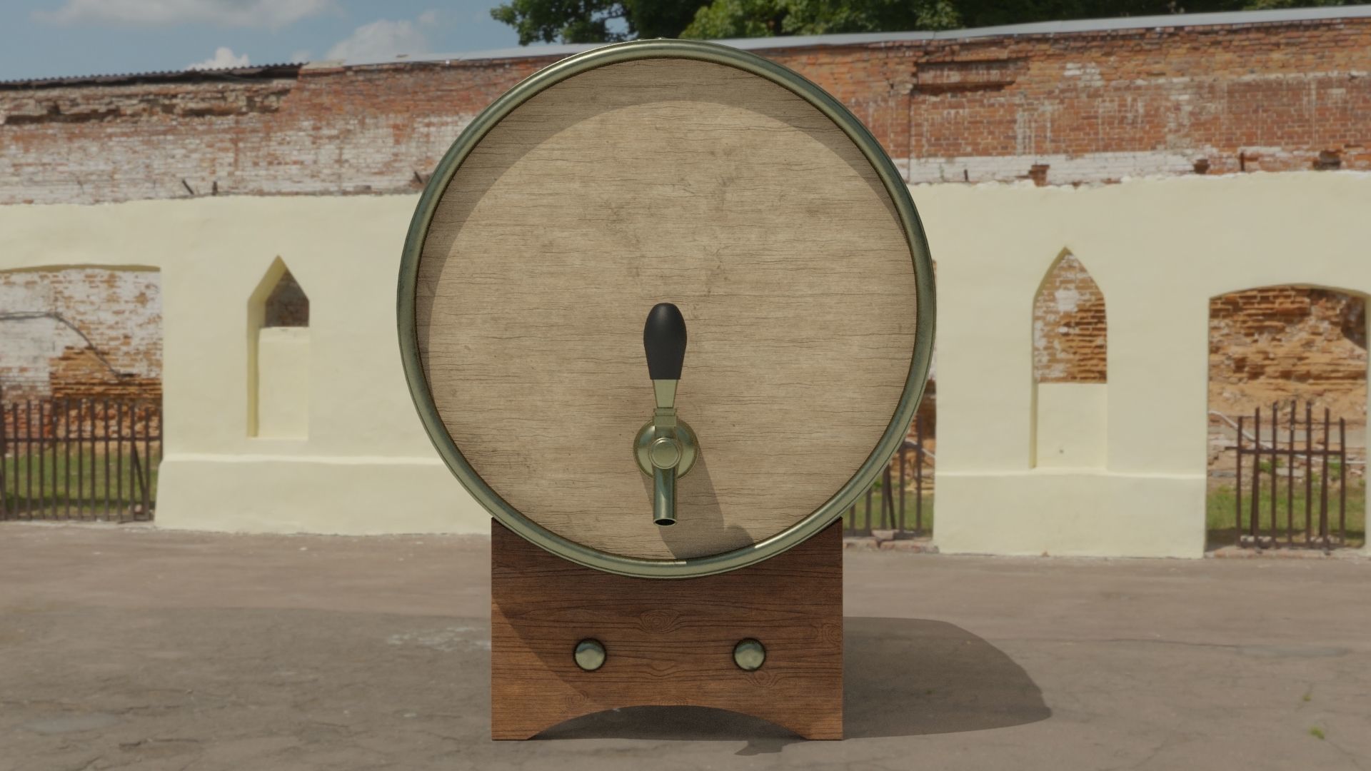  Whiskey Barrel 2-4K PBR Textures 3D model Low-poly 3D model_7