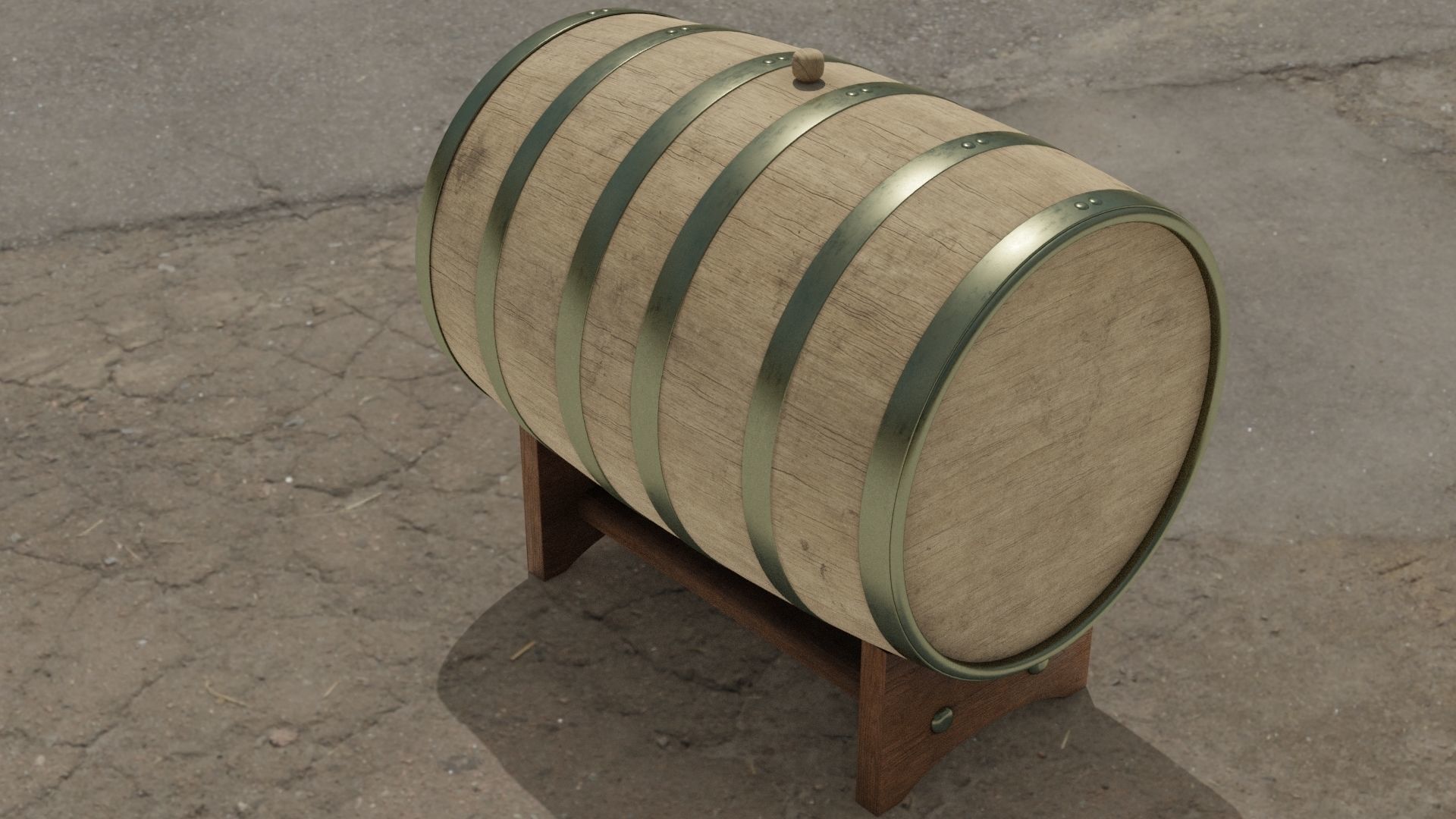  Whiskey Barrel 2-4K PBR Textures 3D model Low-poly 3D model_4