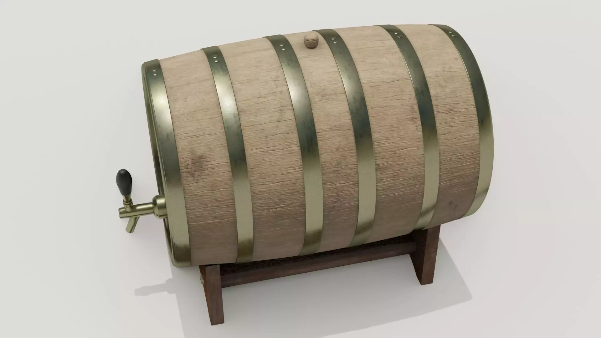  Whiskey Barrel 2-4K PBR Textures 3D model Low-poly 3D model_0