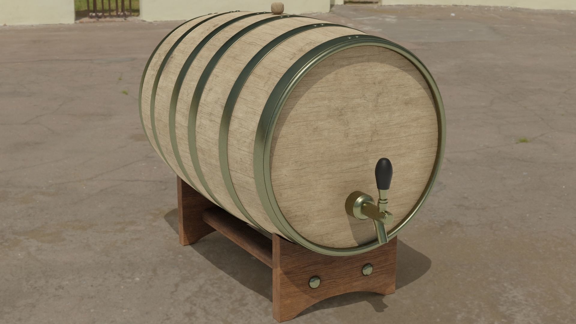  Whiskey Barrel 2-4K PBR Textures 3D model Low-poly 3D model_8