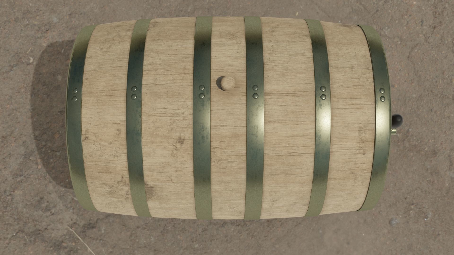  Whiskey Barrel 2-4K PBR Textures 3D model Low-poly 3D model_5
