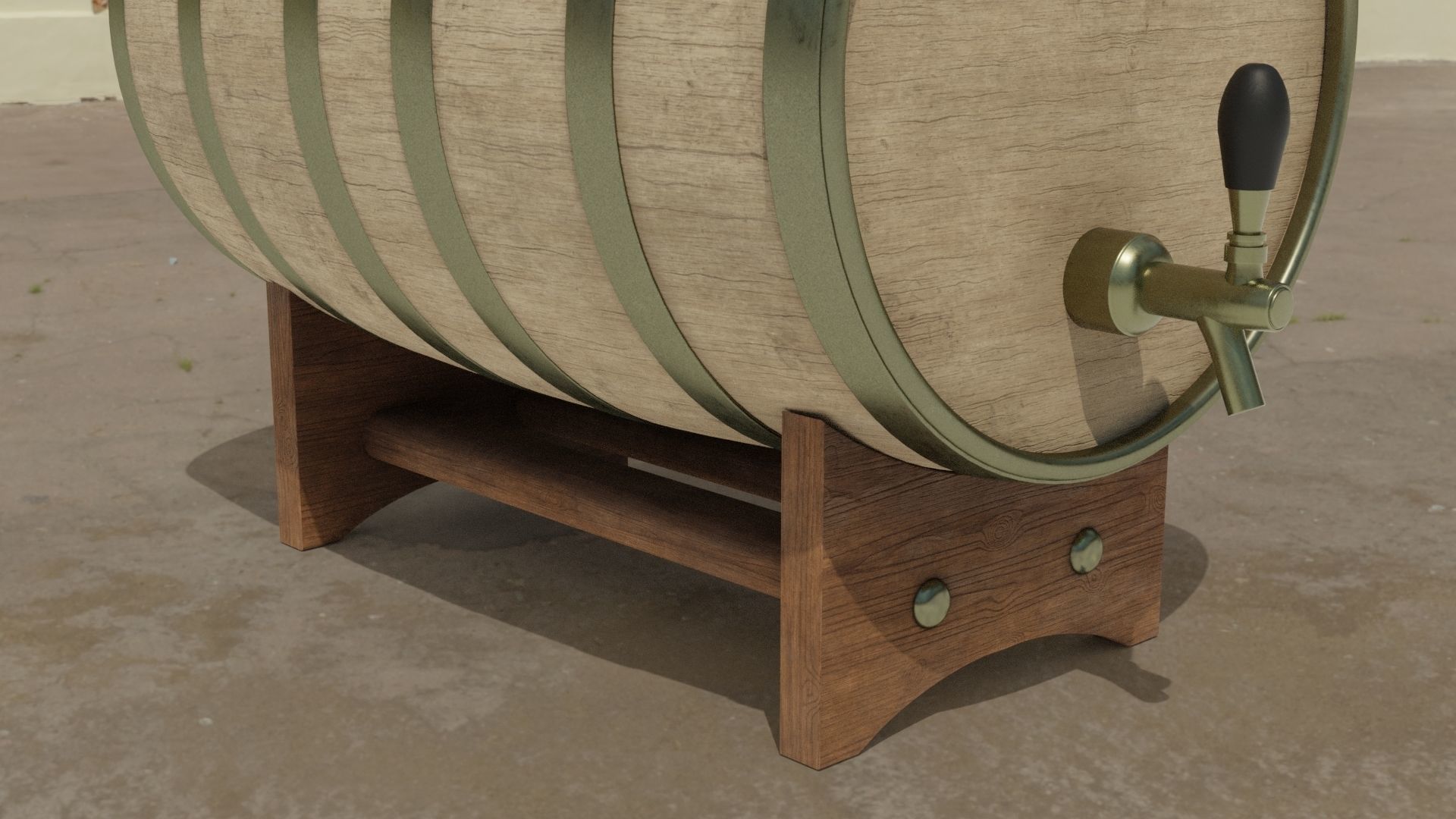  Whiskey Barrel 2-4K PBR Textures 3D model Low-poly 3D model_9