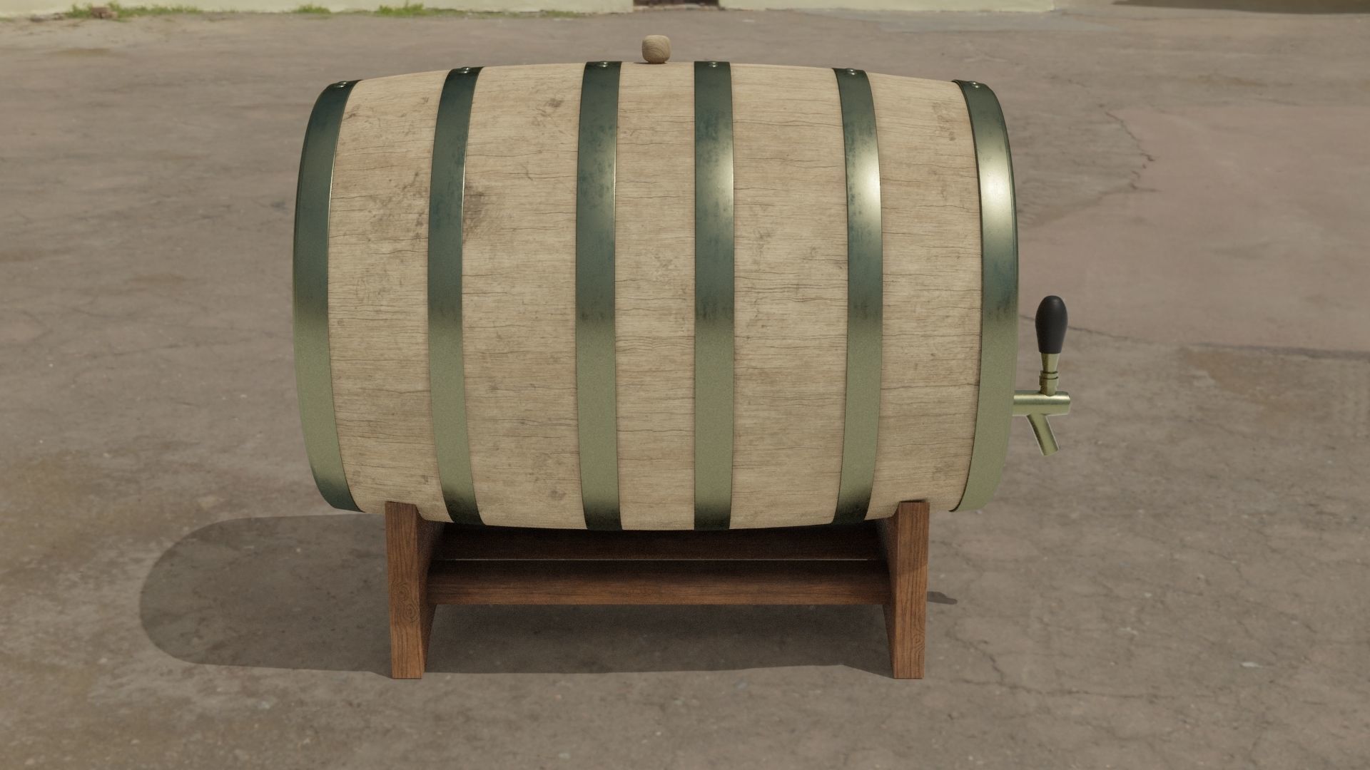  Whiskey Barrel 2-4K PBR Textures 3D model Low-poly 3D model_2