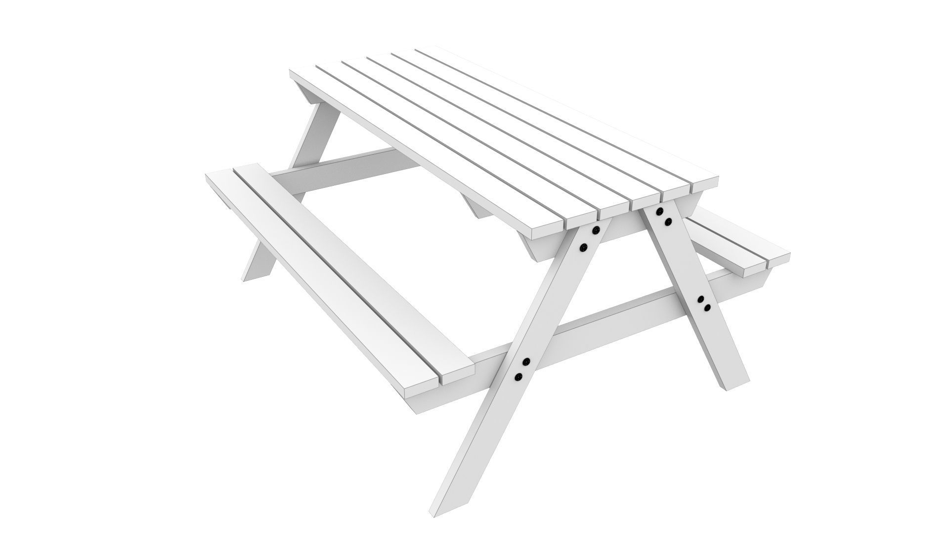 Park Table 02 Low-poly 3D model_1