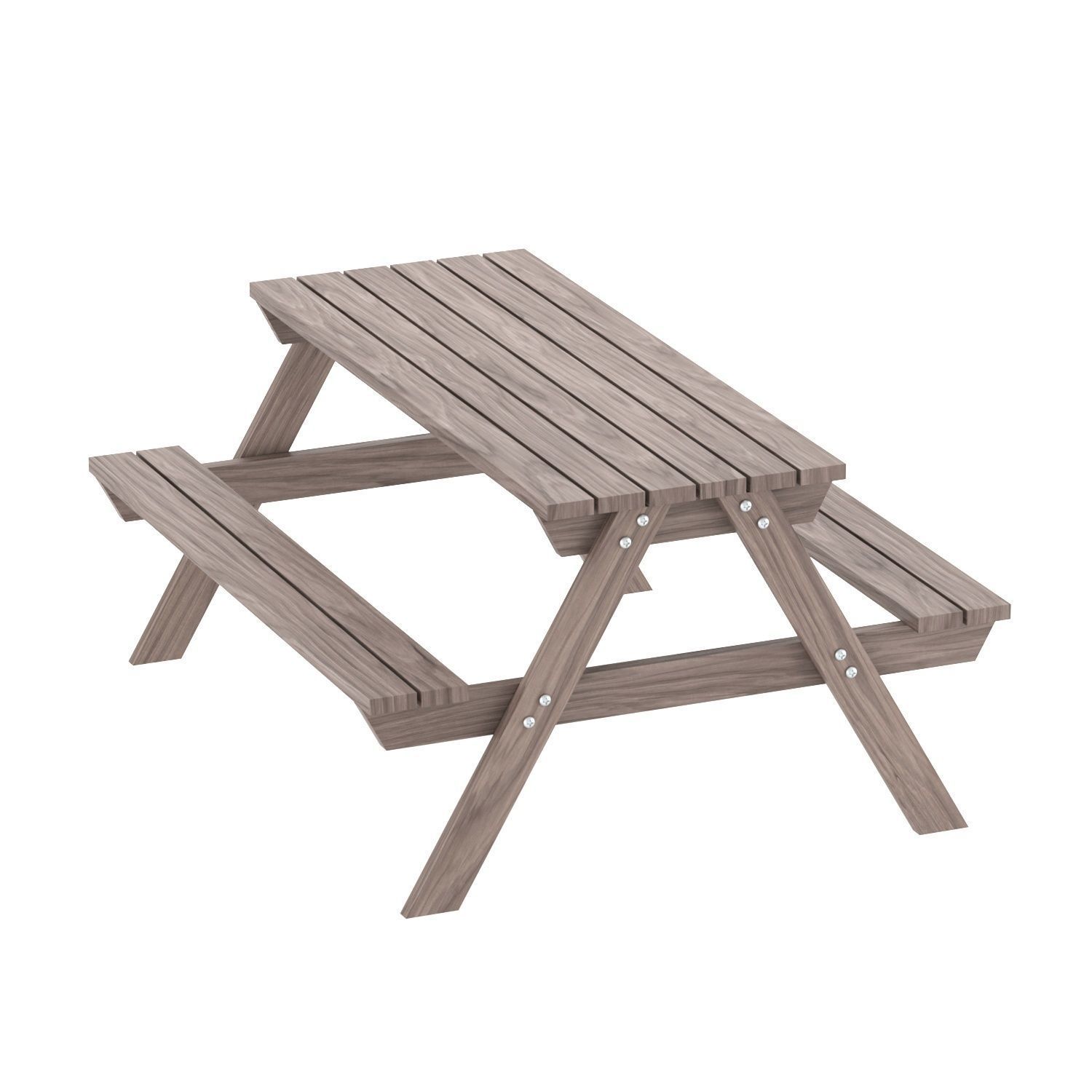 Park Table 02 Low-poly 3D model_2