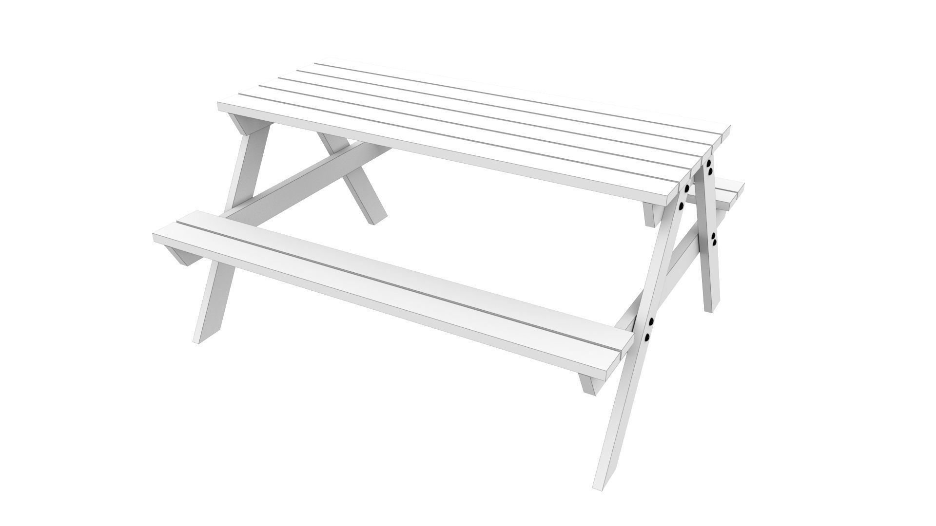 Park Table 02 Low-poly 3D model_8