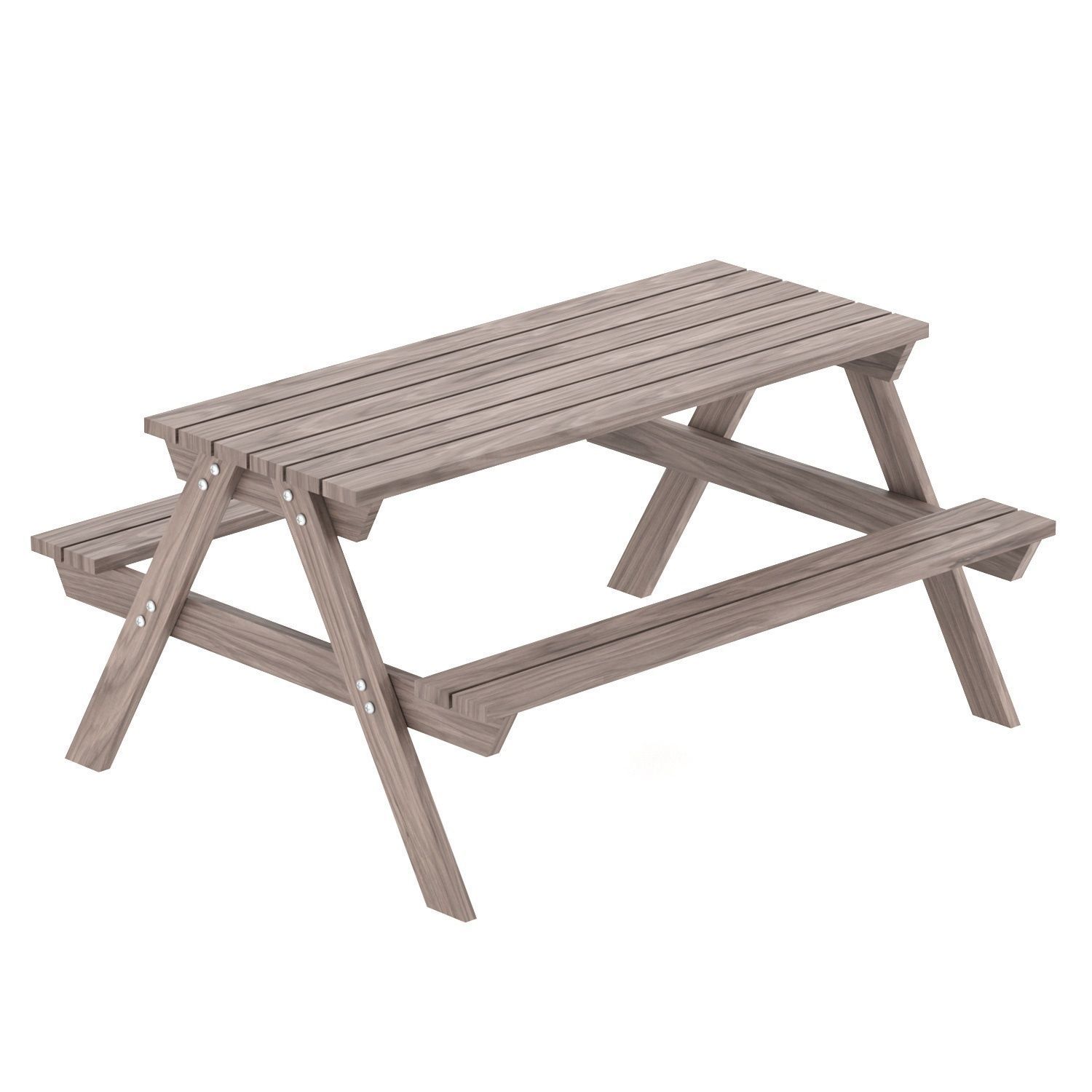 Park Table 02 Low-poly 3D model_4