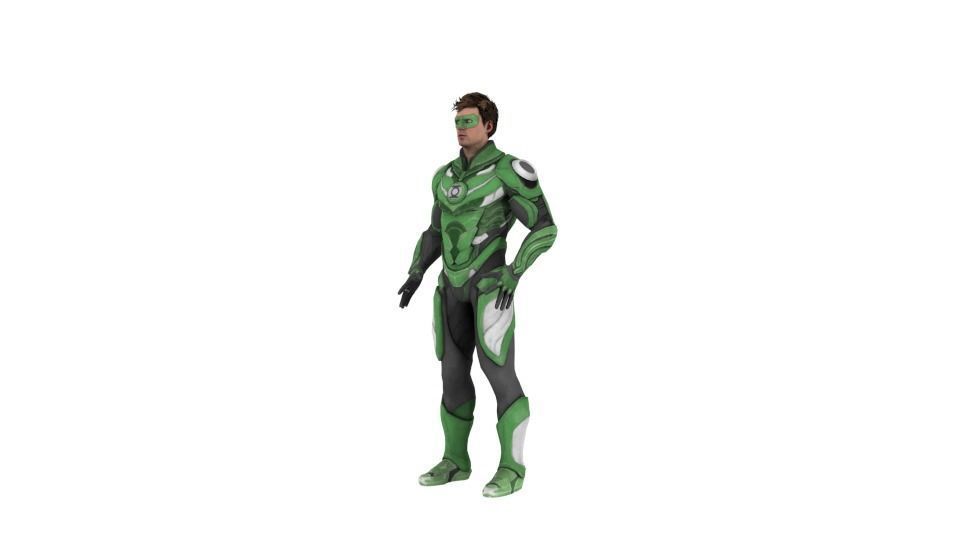 Green lantern Low-poly 3D model_4