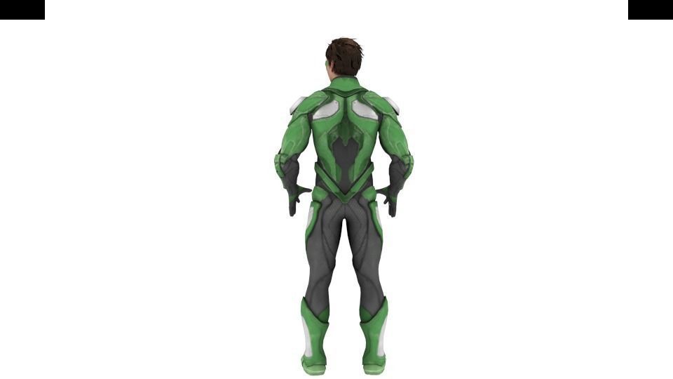 Green lantern Low-poly 3D model_2