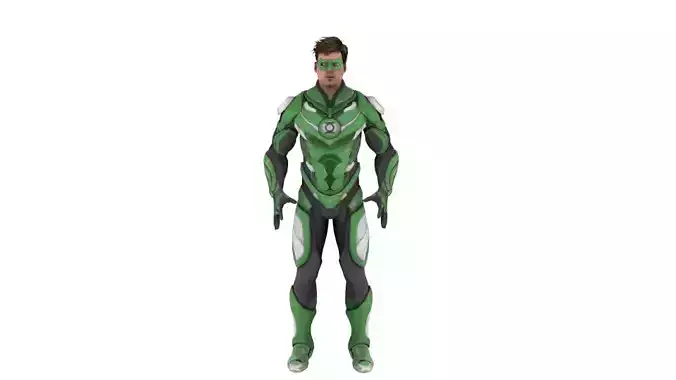 Green lantern Low-poly 3D model