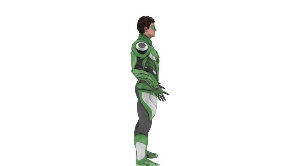 Green lantern Low-poly 3D model_3