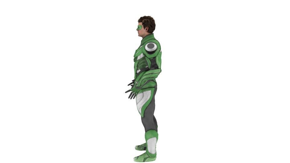 Green lantern Low-poly 3D model_1