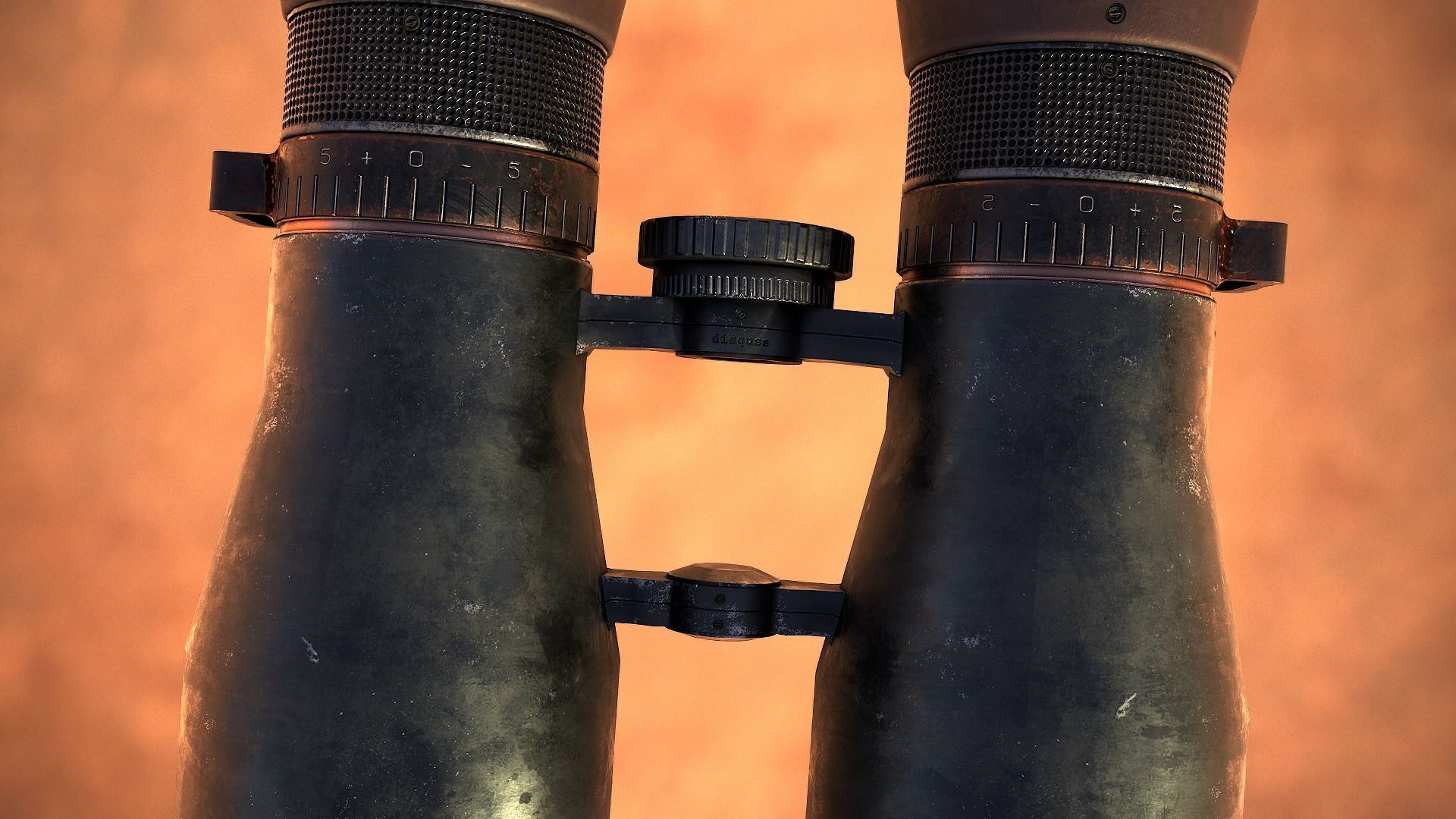 Old Binoculars Low-poly 3D model_12