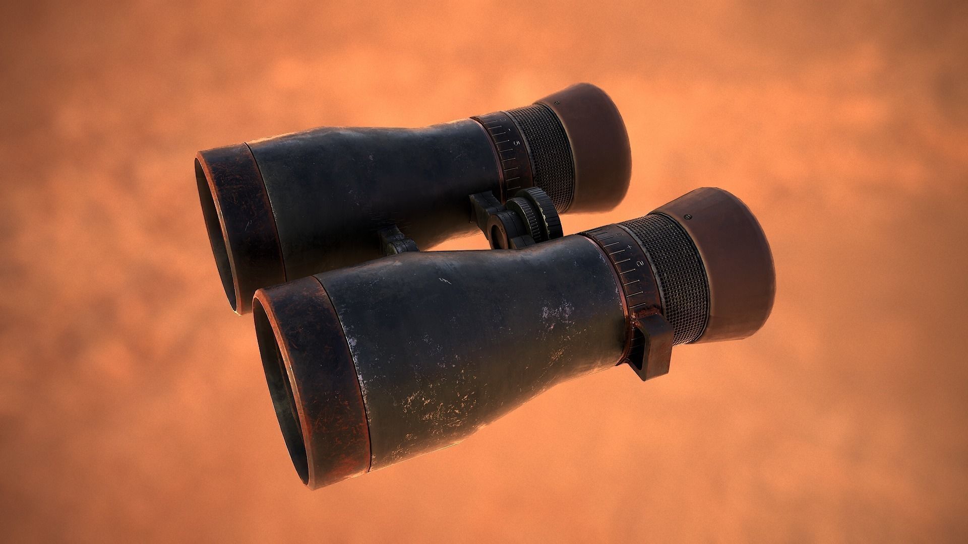 Old Binoculars Low-poly 3D model_14