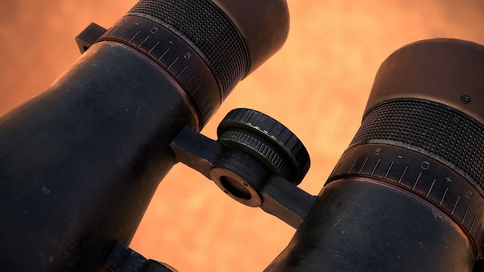 Old Binoculars Low-poly 3D model_3