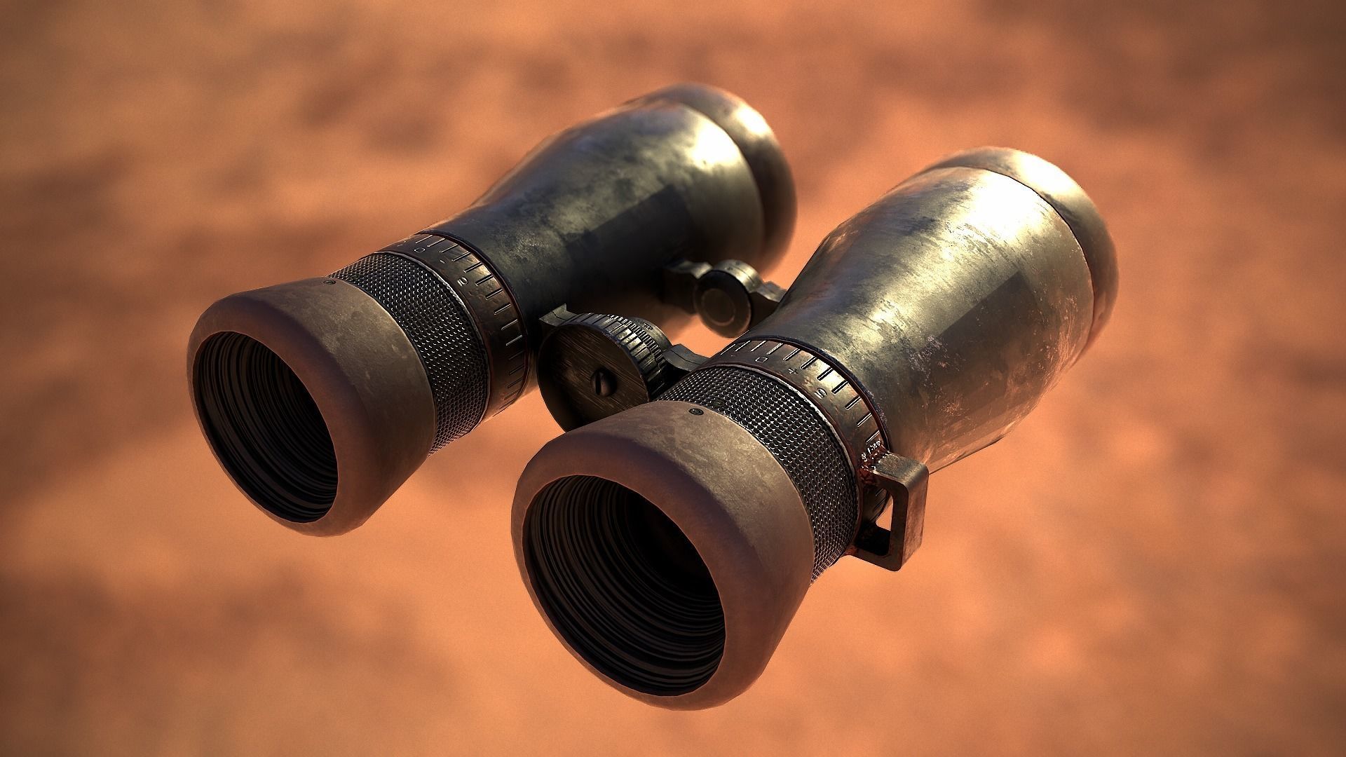 Old Binoculars Low-poly 3D model_15